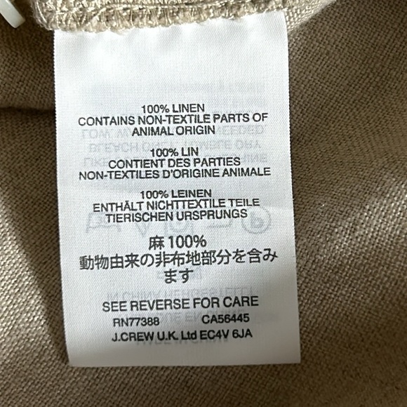 Baird McNutt x J Crew Popover Flax Irish Linen Top Size 8 - Picture 4 of 11